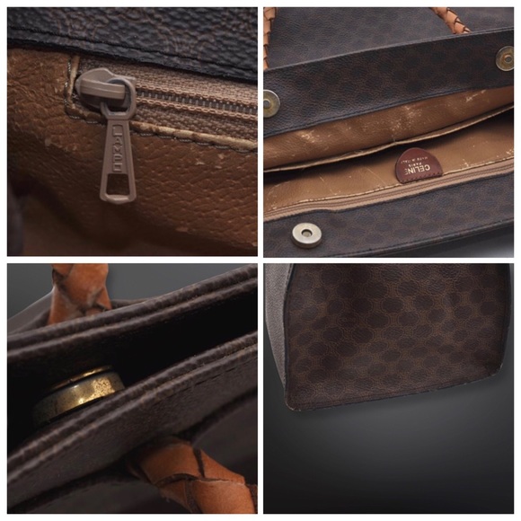 CELINE Macadam Blason Shoulder Tote Bag PVC Leather Brown - Picture 8 of 12